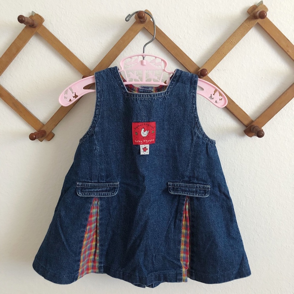 Vintage Baby B’Gosh denim chicken jumper dress